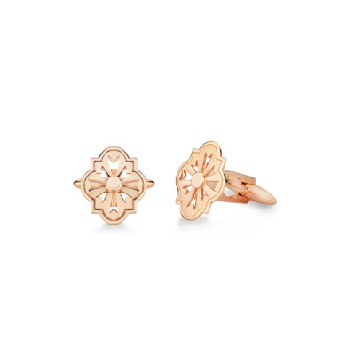 Gemelli scudo sole traforato in oro