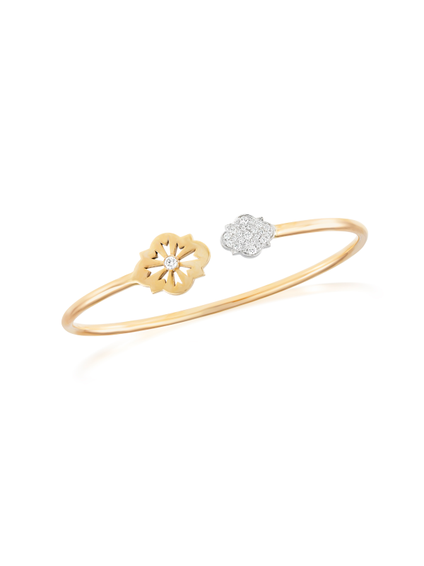 Girocollo ciondolo rotondo scudo in oro e smalto bianco e rosa