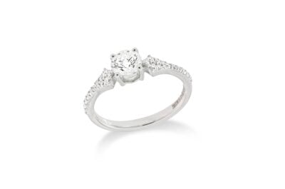 Solitario Echo in oro bianco