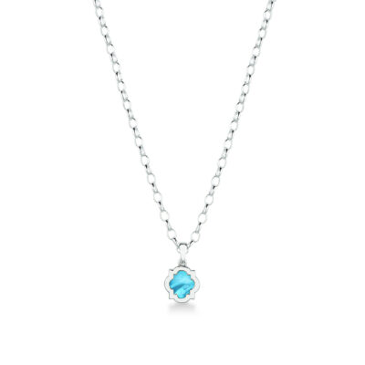 Girocollo ciondolo scudo argento e madreperla blu