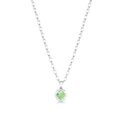 Girocollo ciondolo scudo argento e madreperla verde