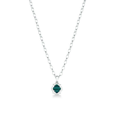 Girocollo ciondolo scudo argento e malachite